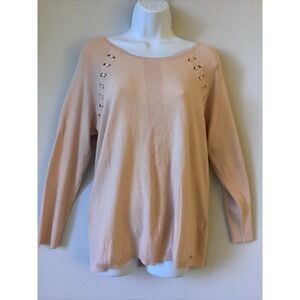 Calvin Klein Sweater Womens Pink Lace Detail Ballet Core Cottage Core Feminine A